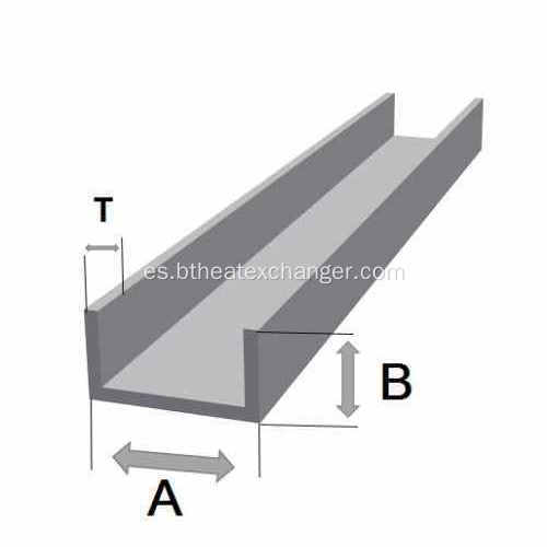 Canal de Perfil de aluminio U que vario tamaño